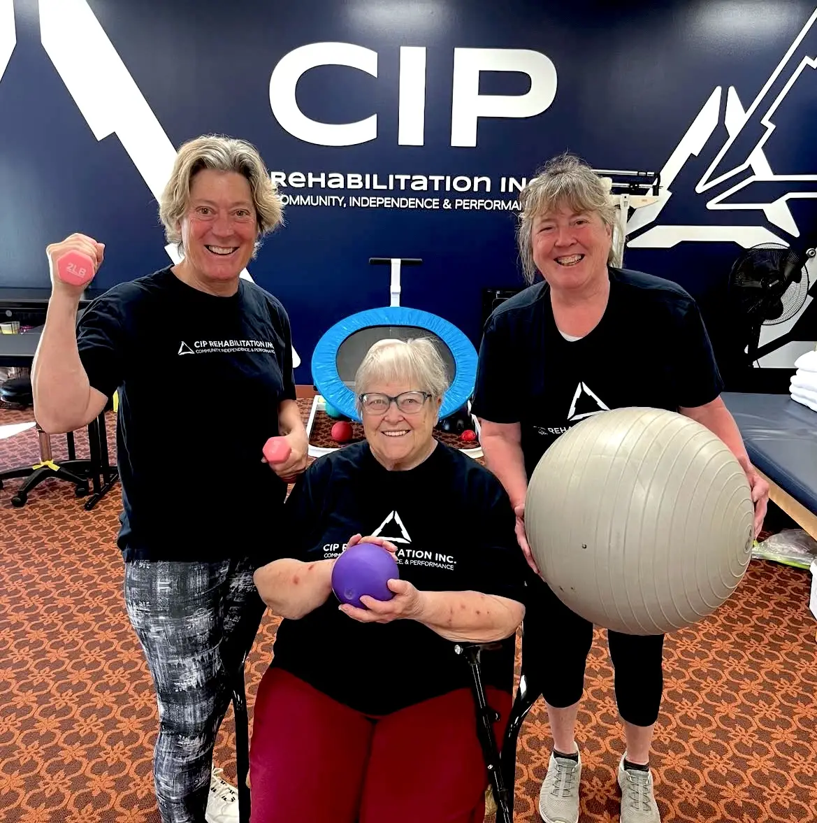 CIP Physical Therapy CIP physical therapists and patient.
